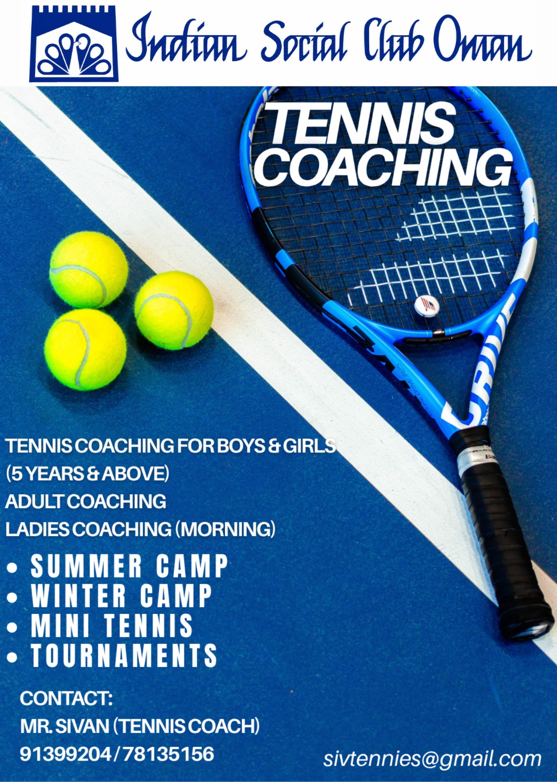 TENNIS COACHING AT ISC